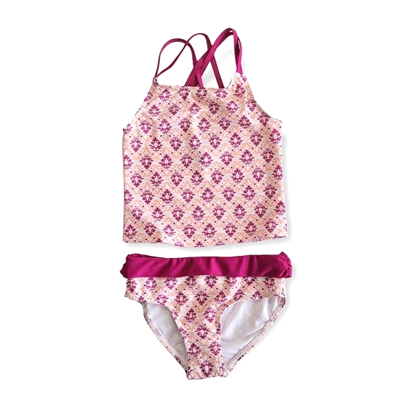 AQUA ET SOL Big Girl Pink Tankini Set - Picture 3 of 14